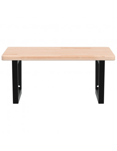 Ripiano a Parete per Lavabo in Acciaio e Massello di Rovere