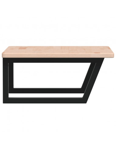 Ripiano a Parete per Lavabo in Acciaio e Massello di Rovere