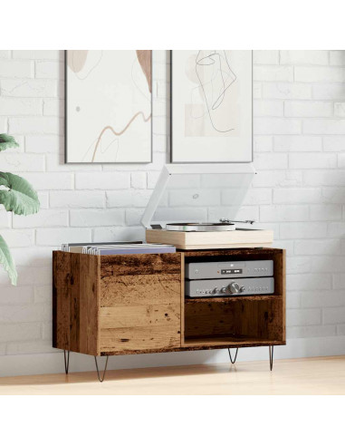 Mobile Porta Dischi Legno Antico 84,5x38x48cm Legno Multistrato