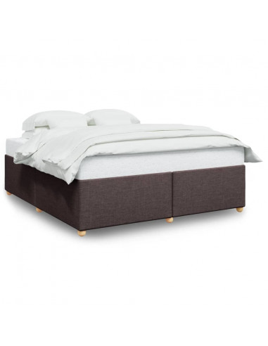 Giroletto senza Materasso Marrone Scuro 200x200 cm in Tessuto