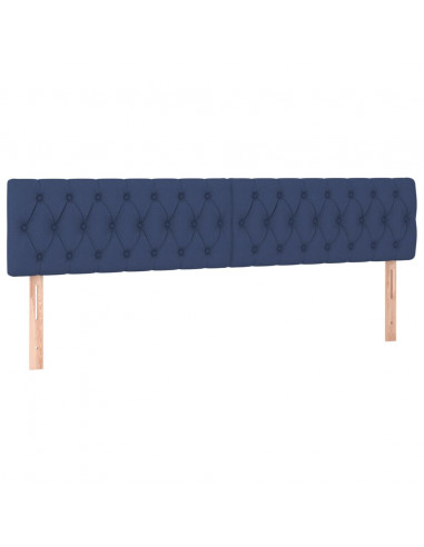 Testiera 2 pz Blu 100 x 7 x 78/88 cm in Tessuto