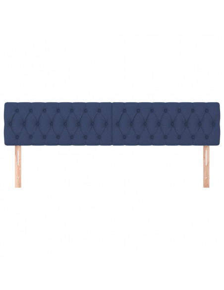 Testiera 2 pz Blu 100 x 7 x 78/88 cm in Tessuto