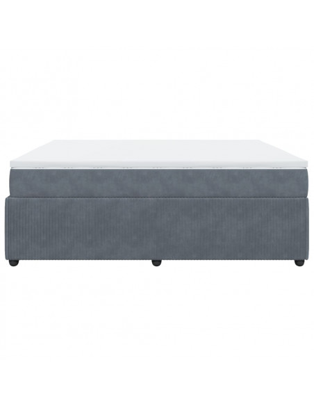 Giroletto a Molle con Materasso Grigio Scuro 180x200 cm Velluto