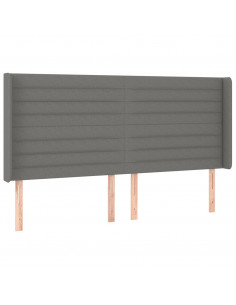 Testiera ad Orecchio GrigioScuro 183x16x118/128cm inTessuto 2