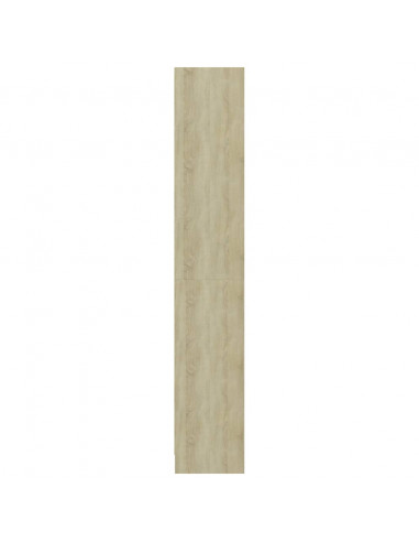 Libreria a 4 Ripiani Bianco e Sonoma 40x24x142cm in Multistrato