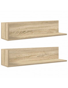 Mensole Parete 2pz Rovere Sonoma 75x16,5x16,5 cm in Truciolato 2