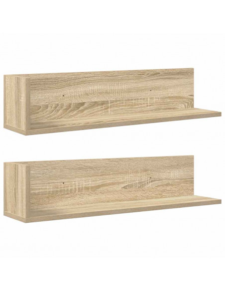 Mensole Parete 2pz Rovere Sonoma 75x16,5x16,5 cm in Truciolato