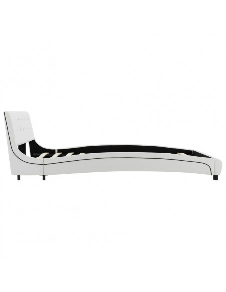 Letto con Materasso Memory Foam Bianco in Similpelle 140x200 cm