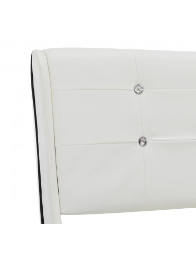 Letto con Materasso Memory Foam Bianco in Similpelle 140x200 cm