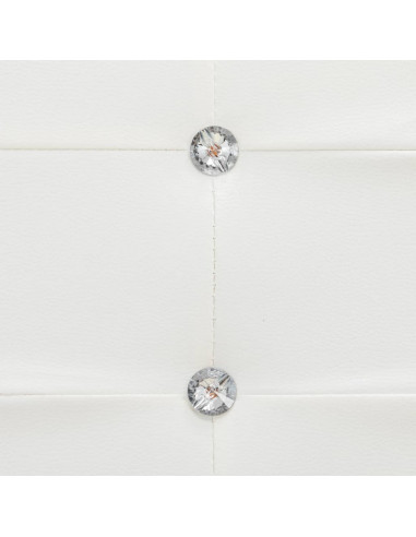 Letto con Materasso Memory Foam Bianco in Similpelle 140x200 cm