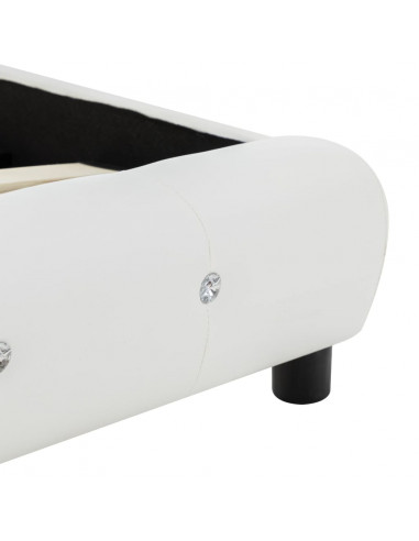 Letto con Materasso Memory Foam Bianco in Similpelle 140x200 cm