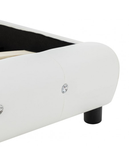 Letto con Materasso Memory Foam Bianco in Similpelle 140x200 cm