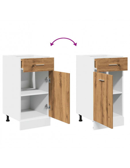 Cassettiera Rovere Artigianale 40x46x81,5 cm Legno Multistrato