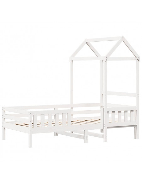 Giroletto con Tetto Bianco 90x200 cm in Legno di Pino