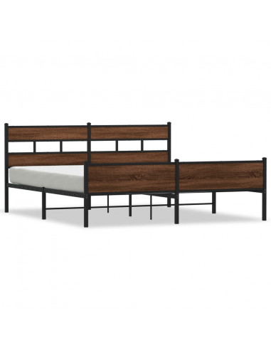 Giroletto senza Materaso in Metallo Rovere Marrone 183x213 cm