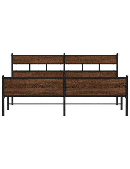 Giroletto senza Materaso in Metallo Rovere Marrone 183x213 cm