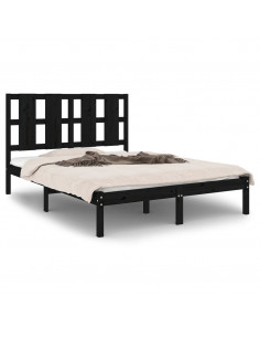 Giroletto Nero in Legno Massello di Pino 140x190 cm 2