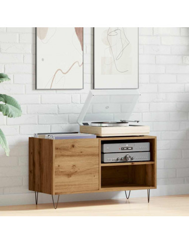 Mobile Porta Dischi Rovere Artigianale 84,5x38x48cm Multistrato