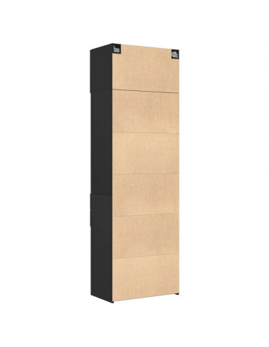 Mobile Portaoggetti Nero 70x42,5x225 cm in Truciolato