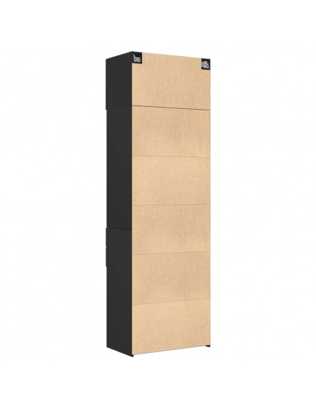 Mobile Portaoggetti Nero 70x42,5x225 cm in Truciolato