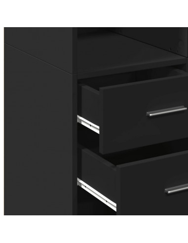 Mobile Portaoggetti Nero 70x42,5x225 cm in Truciolato