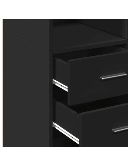 Mobile Portaoggetti Nero 70x42,5x225 cm in Truciolato