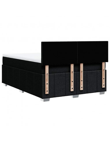 Giroletto a Molle con Materasso Nero 140x200 cm in Tessuto