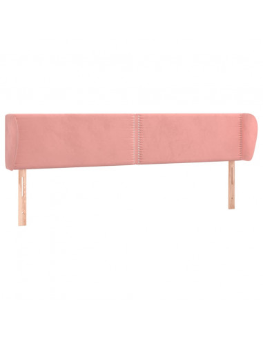 Testiera ad Orecchio Rosa 183x23x78/88 cm in Velluto