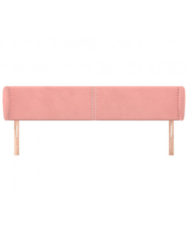 Testiera ad Orecchio Rosa 183x23x78/88 cm in Velluto