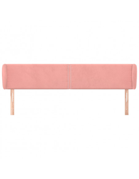 Testiera ad Orecchio Rosa 183x23x78/88 cm in Velluto