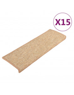 Tappetini Autoadesivi per Scale 15 pz Marrone Chiaro 65x21x4 cm 2