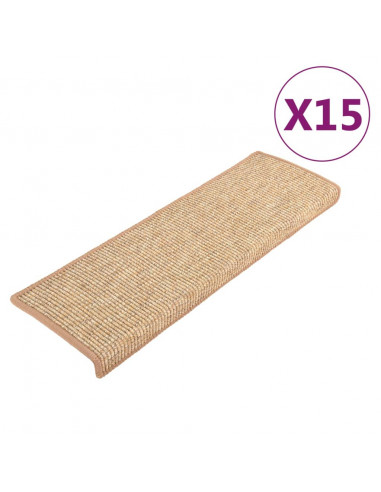 Tappetini Autoadesivi per Scale 15 pz Marrone Chiaro 65x21x4 cm