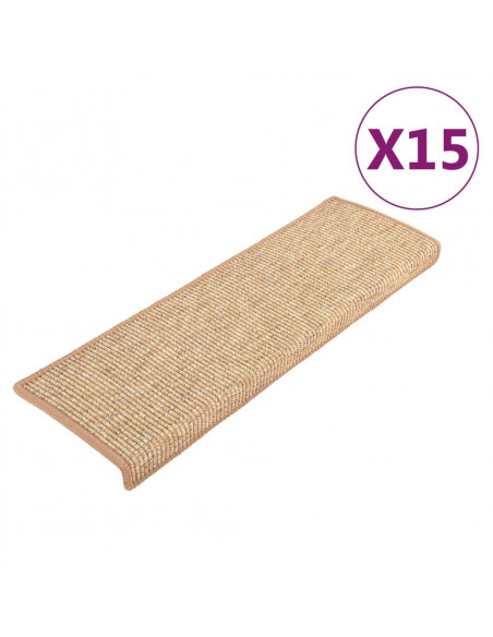 Tappetini Autoadesivi per Scale 15 pz Marrone Chiaro 65x21x4 cm