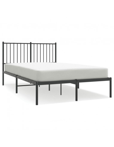 Giroletto con Testiera in Metallo Nero 120x200 cm