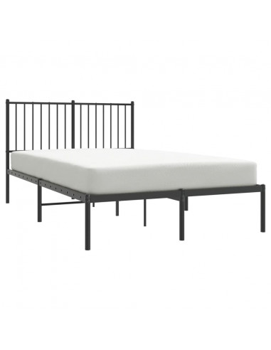 Giroletto con Testiera in Metallo Nero 120x200 cm