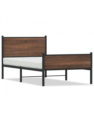 Giroletto Testiera e Pediera Metallo Rovere Marrone 100x190 cm