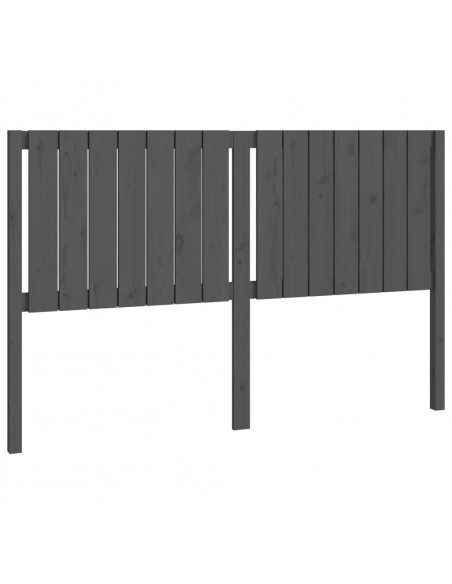 Testiera per Letto Grigia 155,5x4x100 cm Legno Massello di Pino