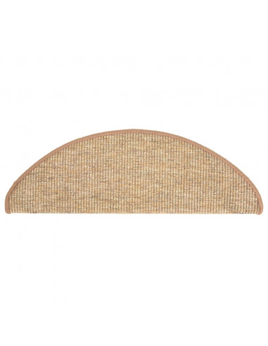 Tappetini per scale 15 pz 65x21x4 cm Marrone chiaro Semicircolari Grandi