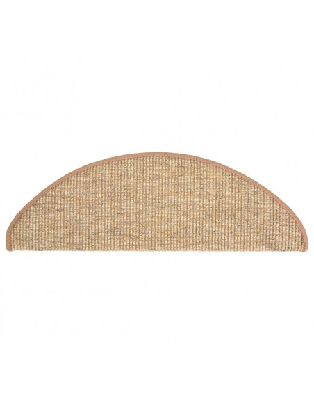 Tappetini per scale 15 pz 65x21x4 cm Marrone chiaro Semicircolari Grandi