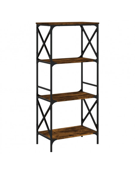 Libreria a 4 Ripiani Rovere Fumo 59x35x132 cm Legno Multistrato