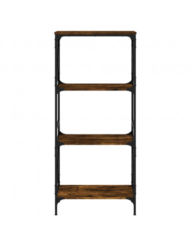 Libreria a 4 Ripiani Rovere Fumo 59x35x132 cm Legno Multistrato
