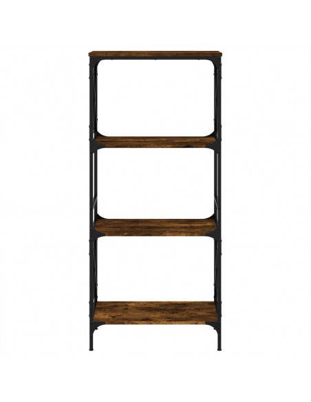 Libreria a 4 Ripiani Rovere Fumo 59x35x132 cm Legno Multistrato