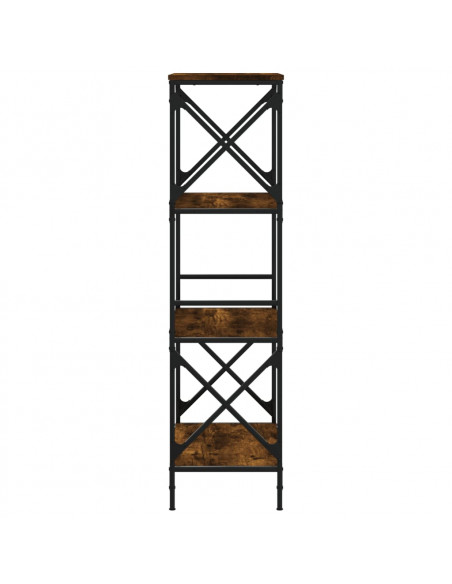 Libreria a 4 Ripiani Rovere Fumo 59x35x132 cm Legno Multistrato