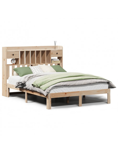 Letto Libreria senza Materasso 160x200 cm in Legno di Pino