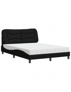 Letto con Materasso Nero 120x200 cm in Tessuto 2