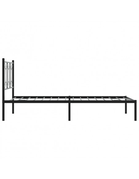 Giroletto con Testiera in Metallo Nero 100x190 cm