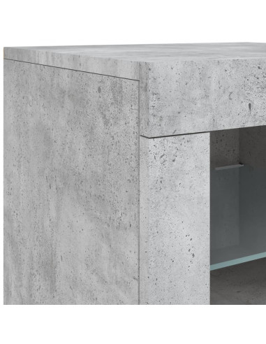 Credenza con Luci LED Grigio Cemento 162x37x67 cm