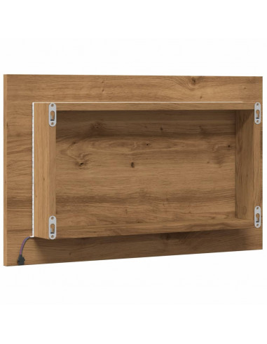 Specchio da Bagno con Luci LED Rovere Artigianale 60x8,5x38 cm