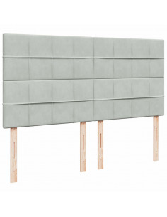 Giroletto a Molle con Materasso Grigio Chiaro 200x200cm Velluto 2