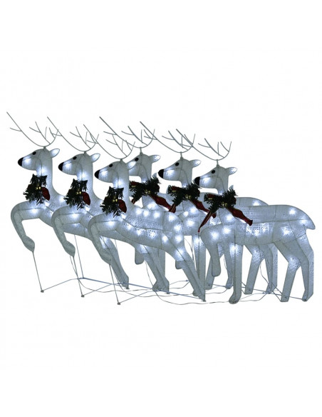 Renne di Natale 6 pz Bianche 120 LED